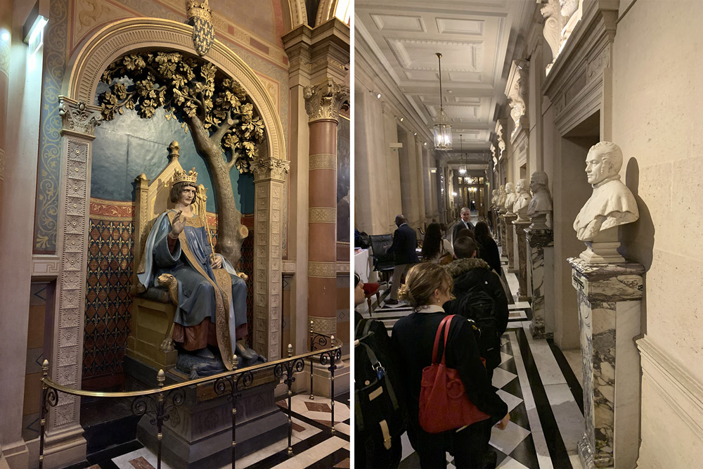 Photo des étudiants du Collège de droit 2023-2024 lors de la visite de l'ordre des avocats aux conseils