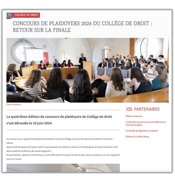 Photo de la finale du concours de plaidoyers 2024 du Collège d edroit