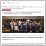 Photo de la Conférence animée par Laurent Nuñez pour le Collège de droit