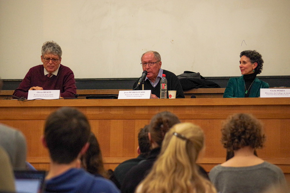 photo de la conférence sur l'affaire Tapie du Collège de droit