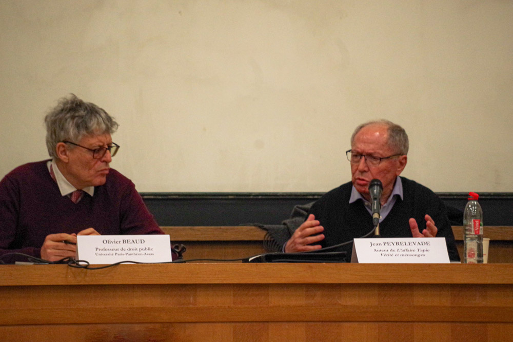 photo de la conférence sur l'affaire Tapie du Collège de droit