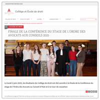 Vignette de l'article sur la Finale de la conférence du stage de l’ordre des avocats aux conseils 2025 Vignette de l'article sur la Finale de la conférence du stage de l’ordre des avocats aux conseils 2025