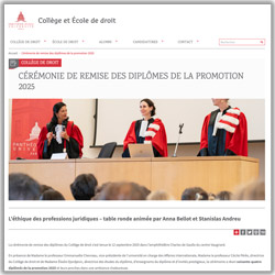 Vignette de l'actualité sur la remise de diplome du Collège de droit promotion 2025