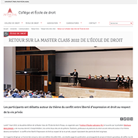 Visuel de l'article consacré à la master Class 2022