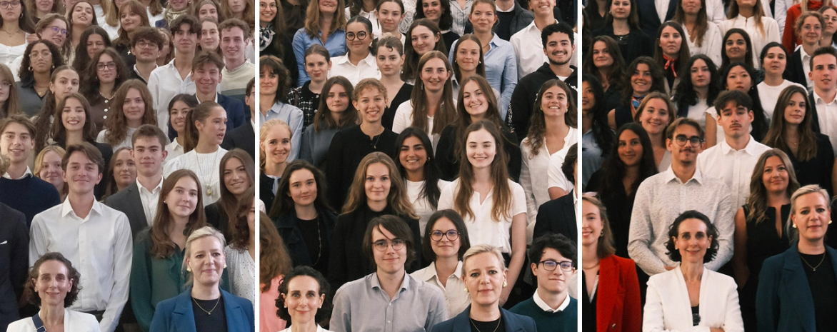Montage photo des 3 promotions 2025-2026 des étudiants du Collège de droit