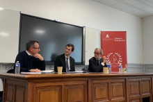 Photo de la conférence du Collège de droit sur le thème "Regard croisé magistrat/avocat sur les modes alternatifs de règlement des différends"