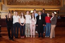 Photo du groupe d'étudiants de la Finale de la conférence du stage de l’ordre des avocats aux conseils 2025