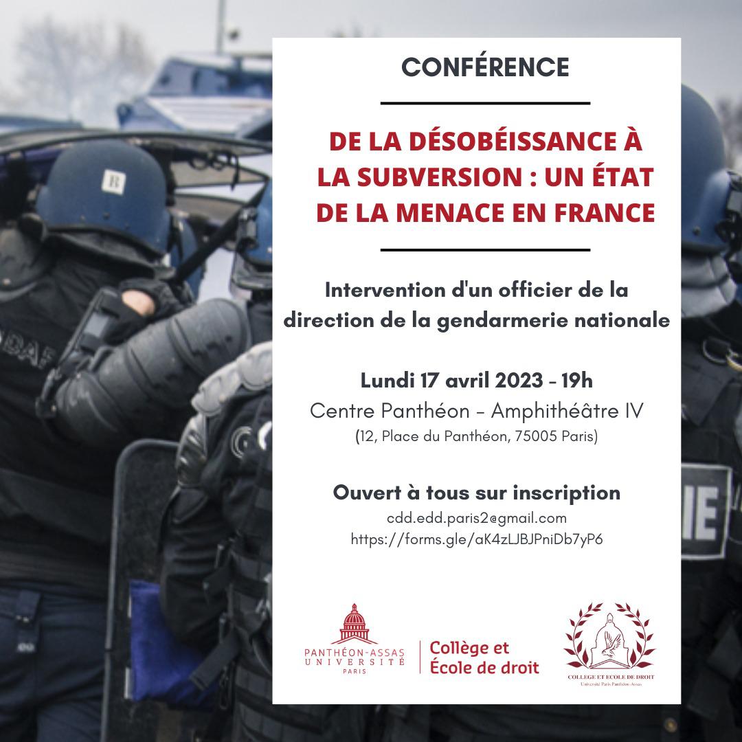 Affiche conférence direction générale de la gendarmerie nationale